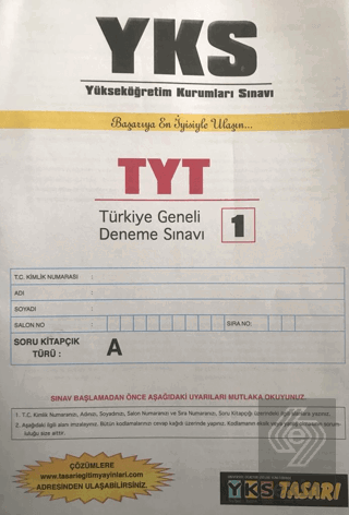 2023 YKS TYT Türkiye Geneli Deneme Sınavı 1