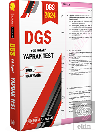 2024 DGS Çek Kopart Yaprak Test