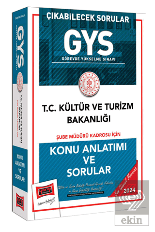 2024 GYS Kültür ve Turizm Bakanlığı Şube Müdürü Ka