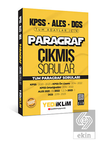 2024 KPSS ALES DGS Paragraf Konularına Göre Tamamı