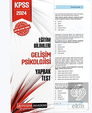 2024 KPSS Eğitim Bilimleri Gelişim Psikolojisi Yap