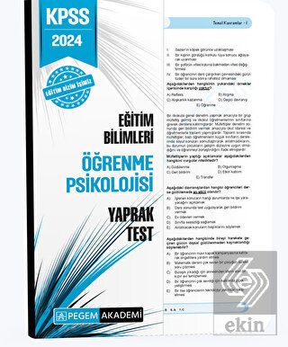 2024 KPSS Eğitim Bilimleri Öğrenme Psikolojisi Yap