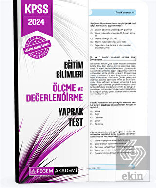 2024 KPSS Eğitim Bilimleri Ölçme ve Değerlendirme