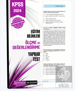 2024 KPSS Eğitim Bilimleri Ölçme ve Değerlendirme