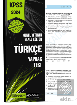 2024 KPSS Genel Yetenek Genel Kültür Türkçe Yaprak