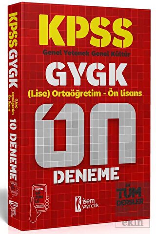 2024 KPSS GYGK Ortaöğretim Ön Lisans 10 Deneme Dij