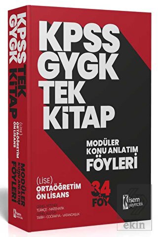 2024 KPSS GYGK Ortaöğretim Ön Lisans Tek Kitap Mod