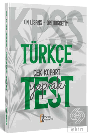 2024 KPSS Ortaöğretim Ön Lisans Türkçe Çek Kopart