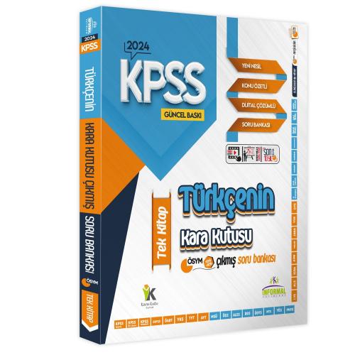 2024 KPSS Türkçenin Kara Kutusu TEK KİTAP Konu Özetli D.Çözümlü ÖSYM A