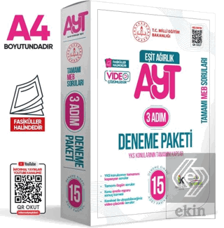 2025 3 Adım YKS-AYT Eşit Ağırlık (TM) MEBİ Özgün Sorular 15li Deneme F