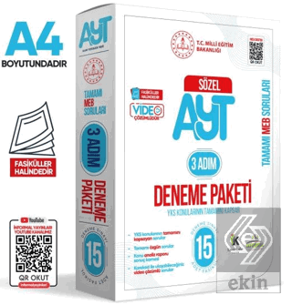 2025 3 Adım YKS-AYT Sözel MEBİ Özgün Sorular 15li Deneme Fasikül Paket