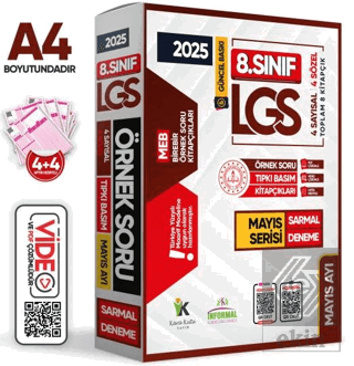 2025 8. Sınıf LGS Mayıs Ayı MEB Örnek Soru Tıpkı Basım 4lü Sarmal Dene