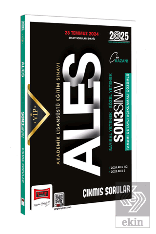 2025 ALES Vip Sayısal-Sözel Yetenek Son 3 Sınav Çıkmış Sorular (28 Tem