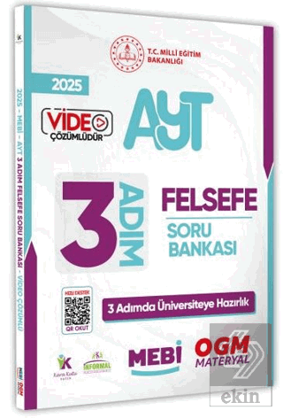 2025 AYT MEBİ-OGM 3 ADIM Felsefe Soru Bankası Video Çözümlü Kolektif K
