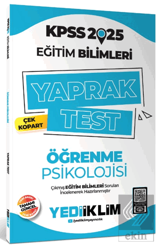 2025 KPSS Eğitim Bilimleri Öğrenme Psikolojisi Çek Kopart Yaprak Test