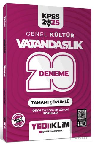 2025 KPSS Genel Kültür Vatandaşlık Tamamı Çözümlü 20 Deneme