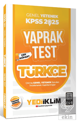 2025 KPSS Genel Yetenek Türkçe Çek Kopart Yaprak Test
