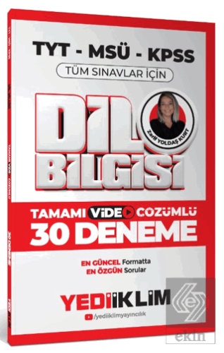 2025 KPSS MSÜ TYT Dil Bilgisi Tamamı Video Çözümlü Tüm Sınavlar için 30 Deneme