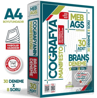 2025 MEB AGS Coğrafya Manifesto Branş Deneme Paketi 30lu Fasikül Seti 