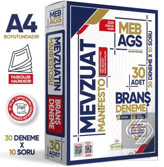 2025 MEB AGS Mevzuat Manifesto Branş Deneme Paketi 30lu Fasikül Seti Ö