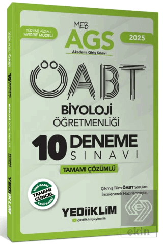 2025 MEB AGS ÖABT Biyoloji Öğretmenliği Tamamı Çözümlü 10 Deneme Sınavı