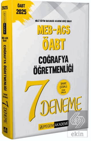 2025 MEB-AGS-ÖABT Coğrafya Öğretmenliği Tamamı Çözümlü 7 Deneme