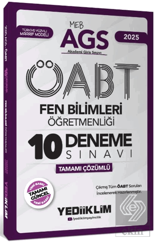 2025 MEB AGS ÖABT Fen Bilimleri Öğretmenliği Tamamı Çözümlü 10 Deneme Sınavı