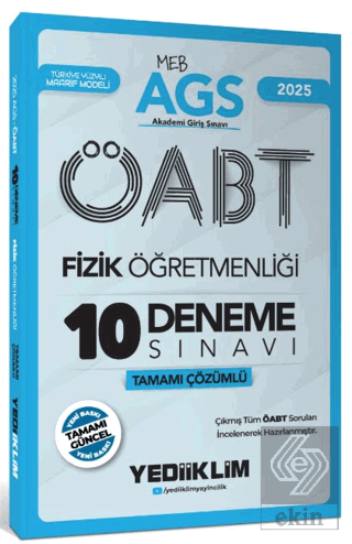 2025 MEB AGS ÖABT Fizik Öğretmenliği Tamamı Çözümlü 10 Deneme Sınavı