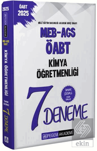 2025 MEB-AGS-ÖABT Kimya Öğretmenliği Tamamı Çözümlü 7 Deneme