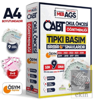 2025 MEB-AGS ÖABT Okul Öncesi Öğretmenliği ÖSYM Tıpkı Basım 9lu Deneme Paketi Çözümlü Türkiye Geneli