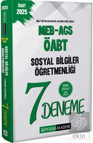 2025 MEB-AGS-ÖABT Sosyal Bilgiler Öğretmenliği Tamamı Çözümlü 7 Deneme