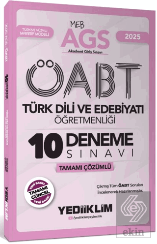 2025 MEB AGS ÖABT Türk Dili ve Edebiyatı Öğretmenliği Tamamı Çözümlü 10 Deneme Sınavı