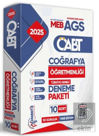 2025 MEB-AGS ÖABT Yeni Sistem Coğrafya Öğretmenliği 10lu Paket Deneme Çözümlü Türkiye Geneli