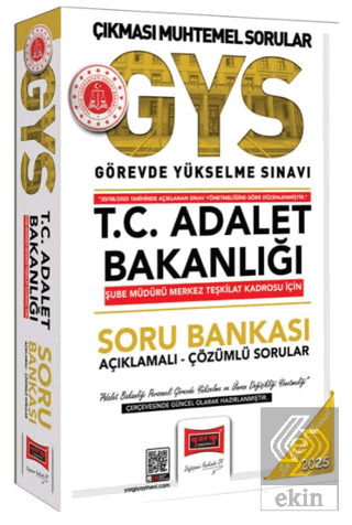 2025 T.C. Adalet Bakanlığı Şube Müdürü Merkez Teşkilat Kadrosu İçin So