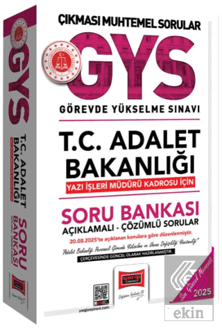2025 T.C Adalet Bakanlığı Yazı İşleri Müdürü Kadrosu İçin Soru Bankası