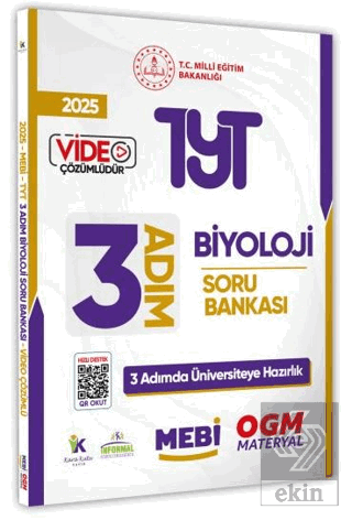 2025 TYT MEBİ-OGM 3 ADIM Biyoloji Soru Bankası Video Çözümlü Kolektif 