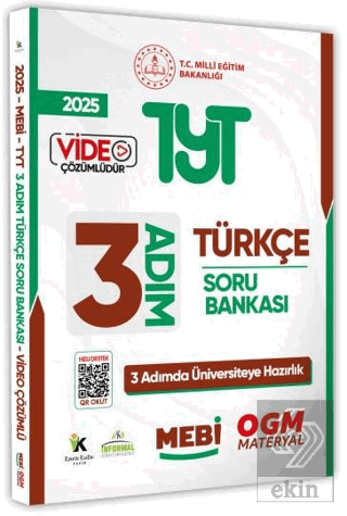 2025 TYT MEBİ-OGM 3 ADIM Türkçe Soru Bankası Video Çözüm Kolektif Kara