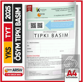 2025 YKS-TYT ÖSYM Tıpkı Basım Çıkmış Soru Kitapçığı (Video Çözümlü Tür