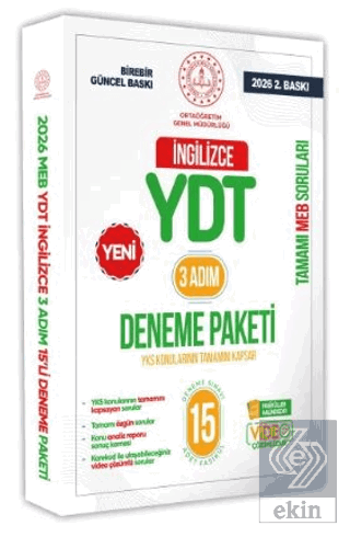 2026 3 Adım YKS-YDT İngilizce MEBİ Özgün Sorular 15li Deneme Kitapçığı