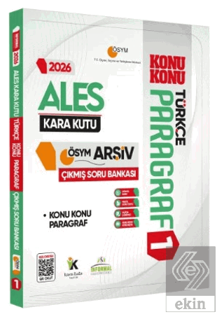 2026 ALES Türkçenin Kara Kutusu PARAGRAF 1 KONU KONU ÖSYM Çıkmış Soru 