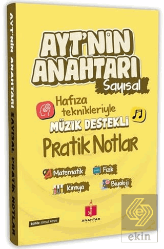 2026 AYTnin Anahtarı Sayısal Tüm Dersler Tek Kitap Hafıza Teknikleriyle Müzik Destekli Pratik Notlar