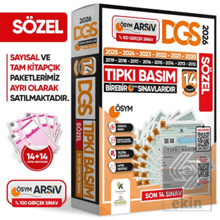 2026 DGS SÖZEL(SÖZ) ÖSYM Çıkmış Soru Tıpkı Basım 14lü Deneme Türkiye G