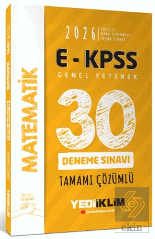 2026 E-KPSS Tüm Adaylar İçin Genel Yetenek Matematik Tamamı Çözümlü 30