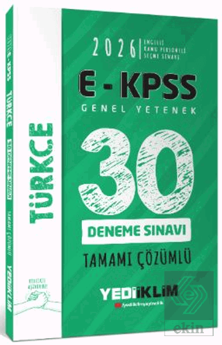 2026 E-KPSS Tüm Adaylar İçin Genel Yetenek Türkçe Tamamı Çözümlü 30 De