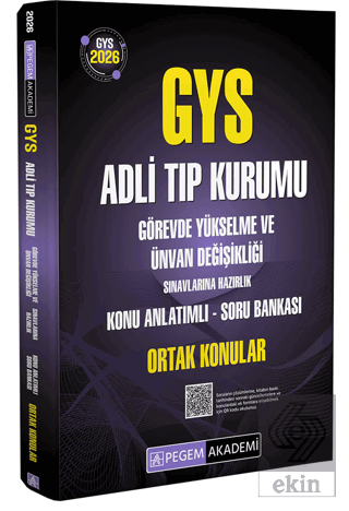 2026 GYS Adli Tıp Kurumu Görevde Yükselme ve Ünvan Değişikliği Sınavlarına Hazırlık Konu Anlatımlı Soru Bankası Ortak Konular
