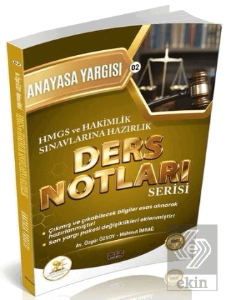 2026 HMGS Hakimlik HUKAL Anayasa Yargısı Ders Notları