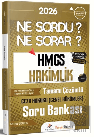2026 Hukuk Atölyesi HMGS Hakimlik Ne Sordu Ne Sorar Ceza Hukuku Genel 