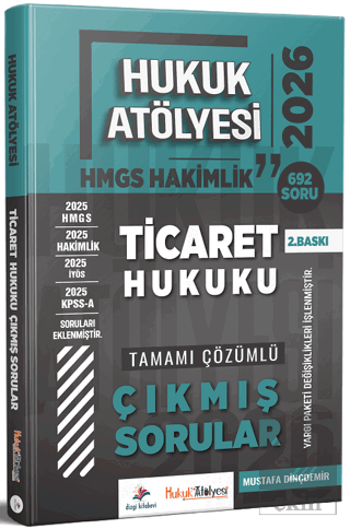 2026 Hukuk Atölyesi HMGS Hakimlik Ticaret Hukuku Çıkmış Sorular Çözümlü