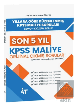 2026 KPSS A Grubu Maliye Orijinal Çıkmış Sorular Son 5 Yıl Çözümlü