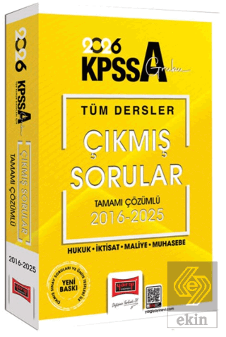 2026 KPSS-A Grubu Tüm Dersler 2016-2025 Tamamı Çözümlü Çıkmış Sorular